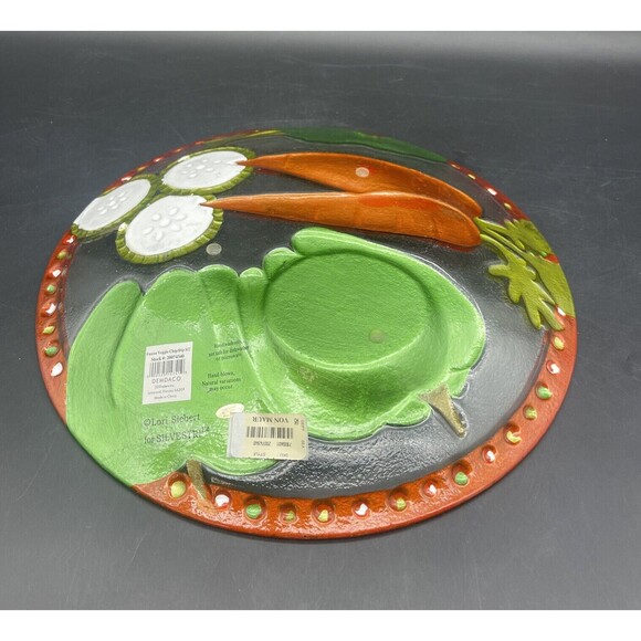 Lori Siebert Silvestri Fusion Glass VEGETABLE Chip Dip Bowl Server Platter NEW! - Picture 4 of 5